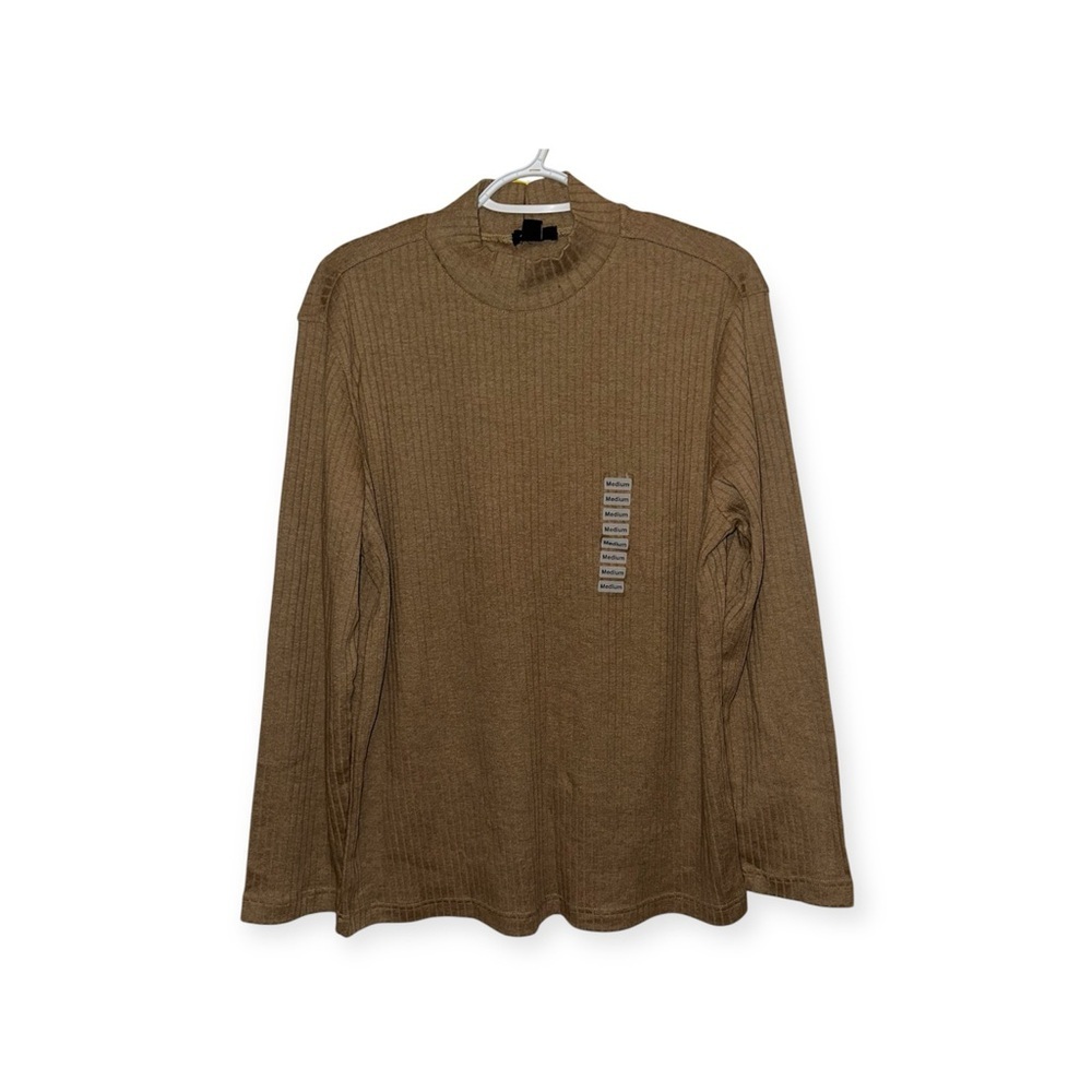 NWT Alfani Brown Ribbed Long Sleeve Shirt